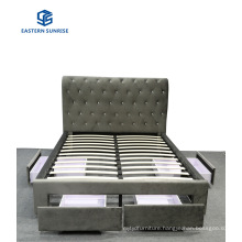 Modern Style High Quality Villa Furniture Double Queen King Size Bed with Drawer